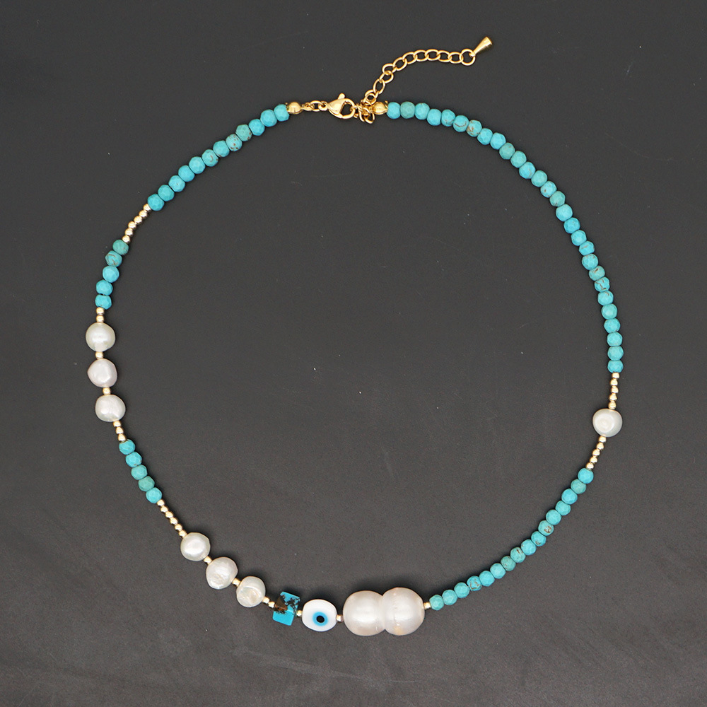 Collier Oeil De Pierre Turquoise De Style Ethnique Rétro display picture 1