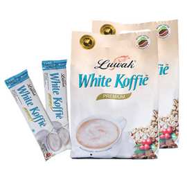 印尼进口露哇白咖啡400g少糖进口香醇固体饮料冲调袋装速溶白咖啡
