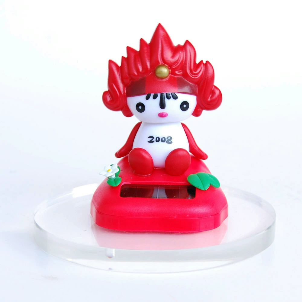 Fuwa PVC мультяшный автомобиль-переносчик, украшение с солнечной энергией и часовым дисплеем, практическое украшение для авто, изготовление на заказ