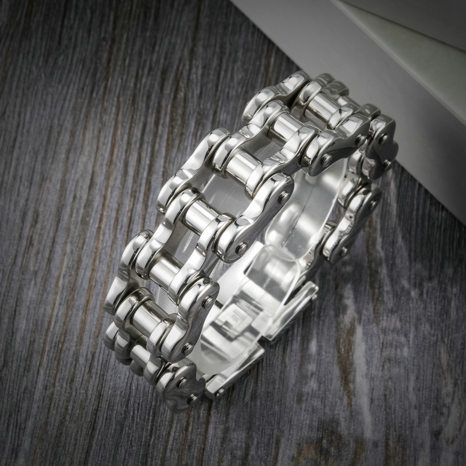 206g Weight Hip-hop Retro Solid Color Titanium Steel Patchwork Men's Bracelets
