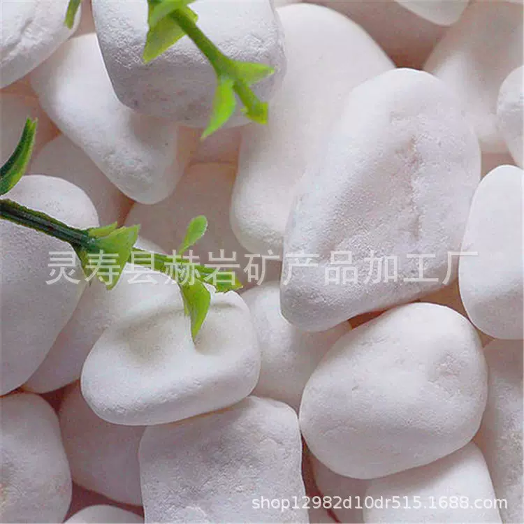 白石子厂家批发鹅卵石鱼缸造景石头庭院花盆铺地抛光白色石子