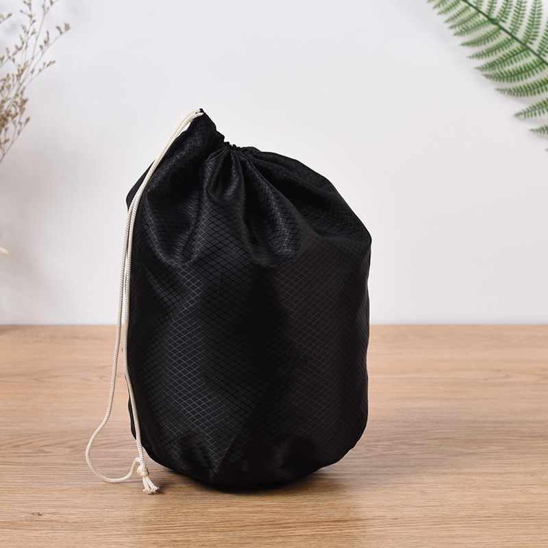 尼龙购物束口抽绳双肩背包布袋子 可折叠防水彩色涤纶袋批发