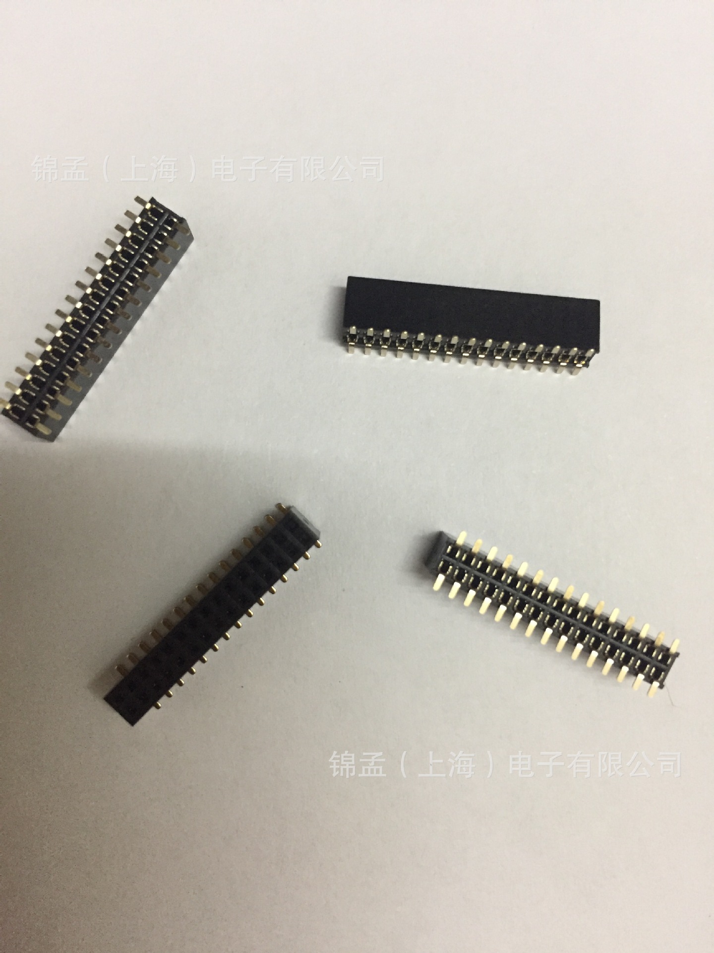1.27MM间距贴片SMT双排母2*19P塑高4.3MM镀金双排插针母座