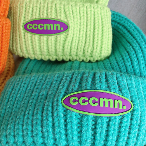 Hat women's letter rubber label autumn and winter versatile woolen hat student couple outdoor warm knitted hat Korean version cold hat for men
