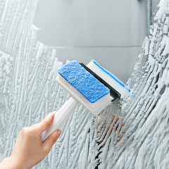 Japanese bathroom wall cleaning brush, tile brush for bathroom, household, window and mirror squeegee, double-sided wiper