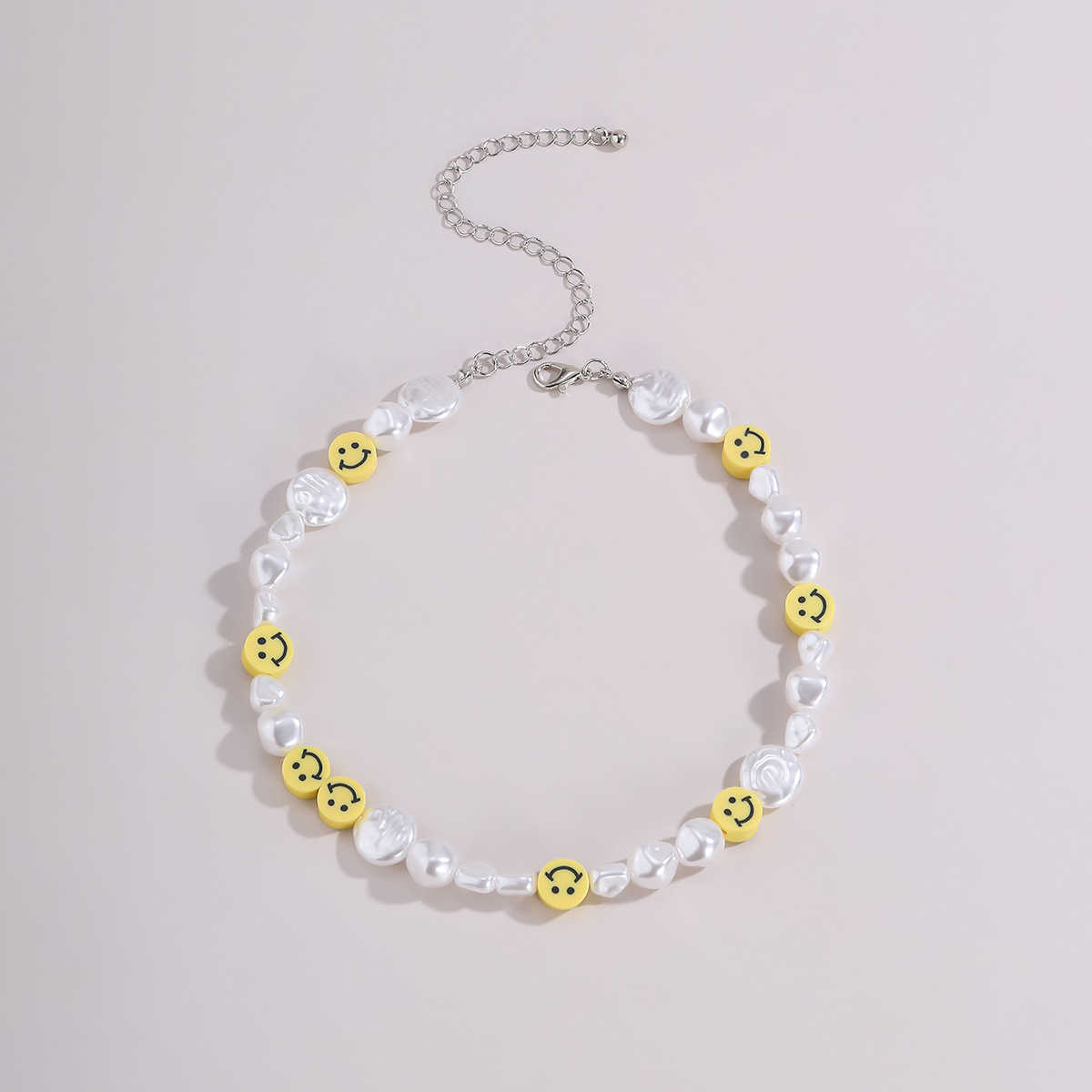 retro daisy beads pearl heart-shaped copper necklace wholesale Nihaojewelry