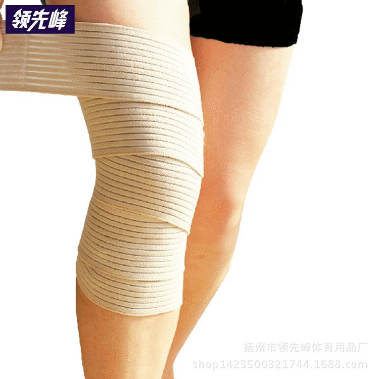 缠绕自粘绷带护膝 防护型弹力可调节绷带 舒适透气运动护膝绷带