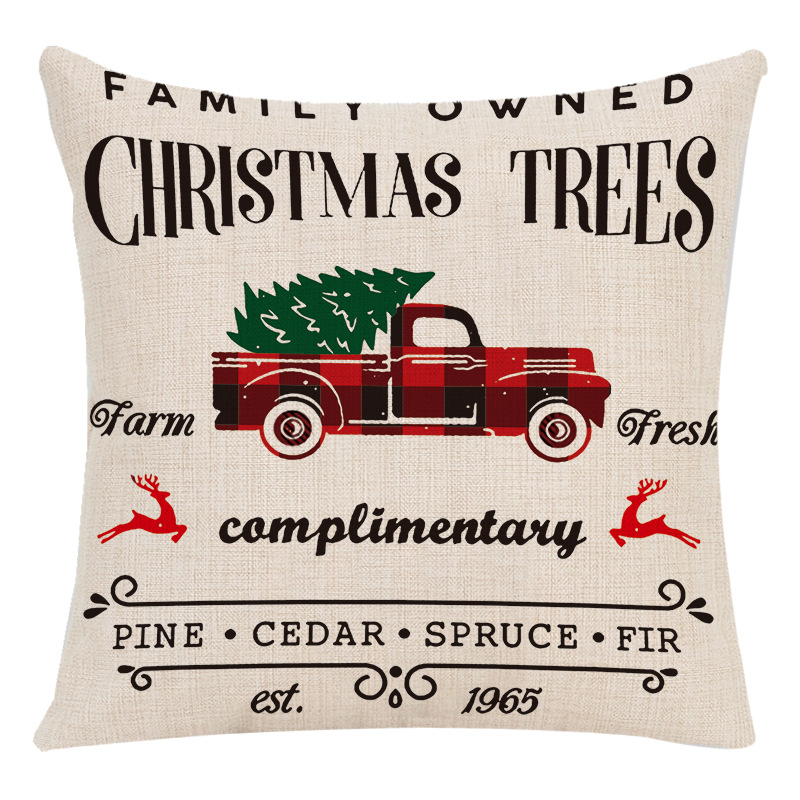 Cute Style Cute Letter Snowman Elk Chemical Fiber Pillow Cases