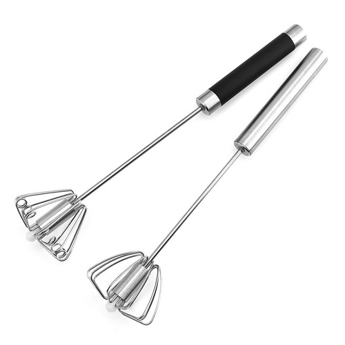 Wholesale and retail stainless steel 430 semi-automatic rotating manual egg beater batter cake mixer