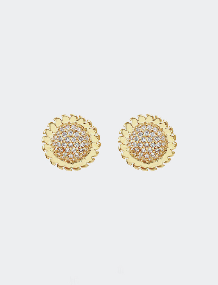 Wholesale Fashion Gold-plated Zircon Round Earrings display picture 5