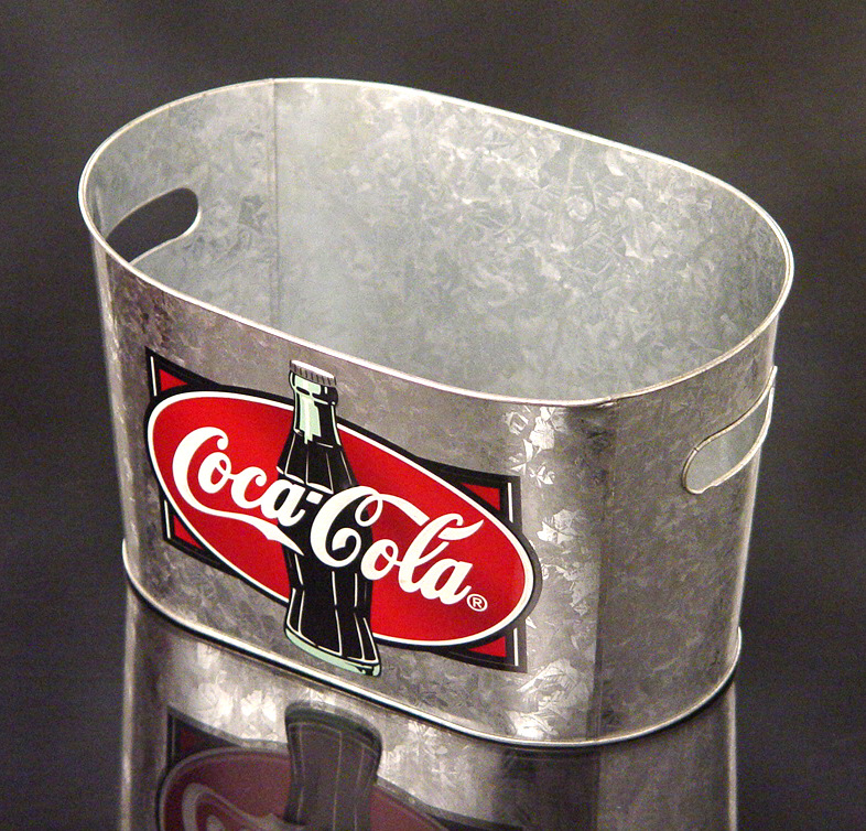 马口铁冰桶厂家供应椭圆形镀锌铁桶10L可乐冰桶定制印刷凹凸logo