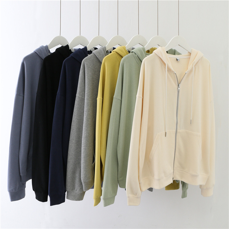 Cardigan sweater women chic motion leisure time spring and autumn new pattern student Versatile Hooded Lazy fashion Easy coat