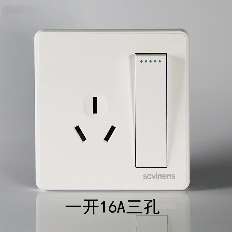 Household concealed one-open dual control five-hole socket panel wholesale 86 type single-open dual-connector wall switch