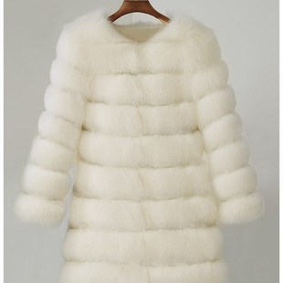 Imitation Fox Fur Coat Women's Long Fur Coat Stitching Warm Thickened Women's Imitation Fur Coat Large Size Long