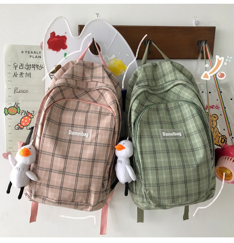 Simple Plaid Backpack display picture 20