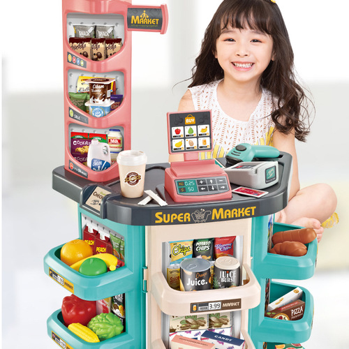 Cross-border super shopping combination play house children's role-playing scene play toy with scanner cashier kindergarten