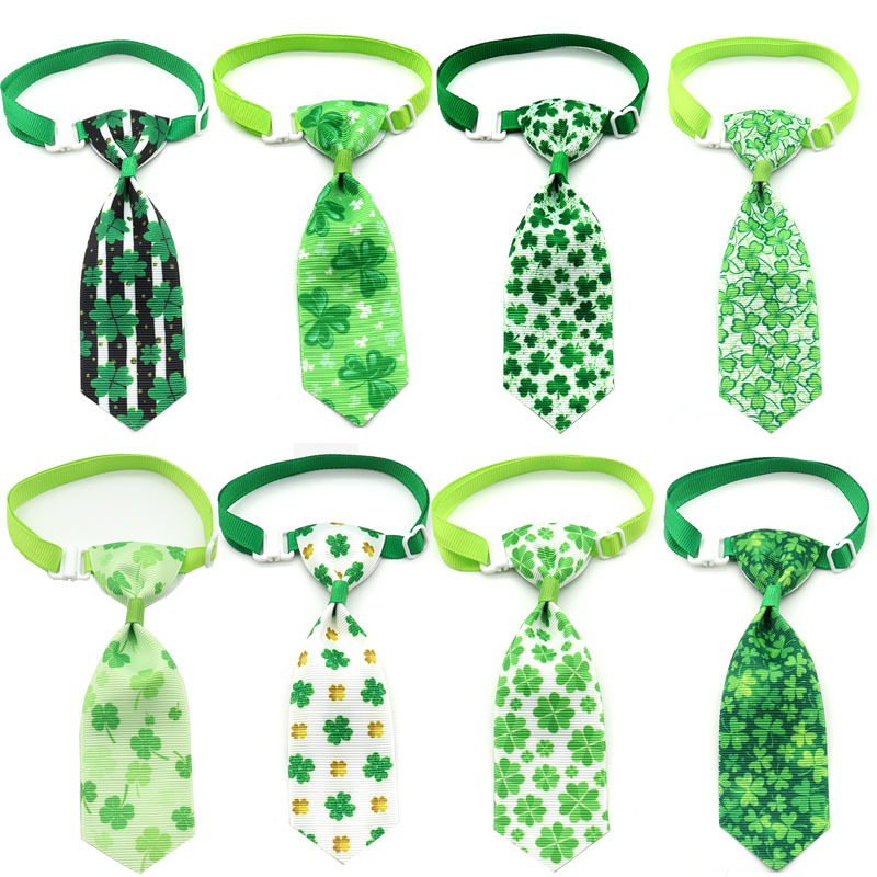 Clover Four-leaf Clover Pet Dogs Cats Bow Tie Pet Collar St. Patrick's Day Decoration display picture 2