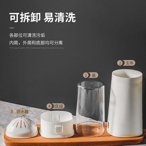 Kitchen drain chopstick cage plastic household chopstick box with cover dust-proof storage rack tableware storage Japanese chopstick barrel