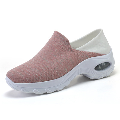 Cross border Large Women's Shoes 35-42 air cushion gym shoes The thickness of the bottom mom Shake shoes Shallow socks Overshoes