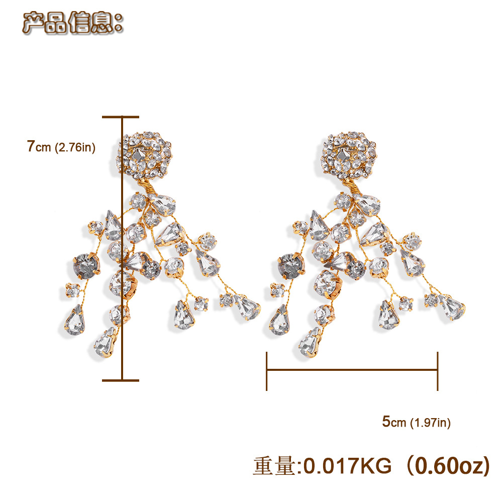 New Fashion Shiny Diamond Branch Earrings For Women Wholesale display picture 1