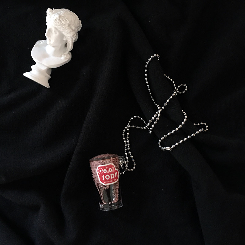 creative fried chicken legs necklace simulation skewer resin necklace