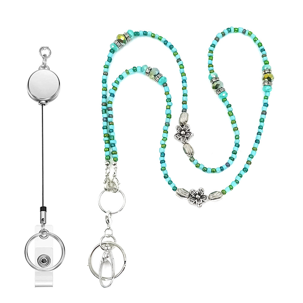 Lady Geometric Alloy Glass Beaded Womenu0027S Sweater Chain