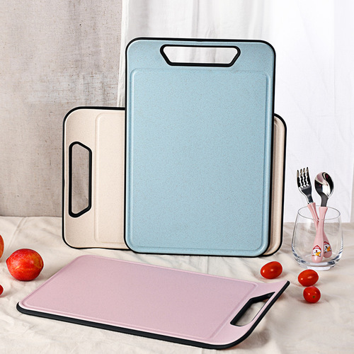 Wheat Straw Kitchen Board for Home Use, New Plastic Cutting Board for Meats and Vegetables, Multifunctional Dual-Sided Baby Food Cutting Board