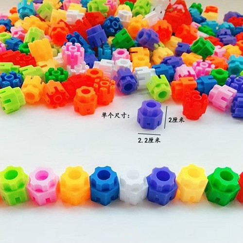 Children's building blocks plastic toys 3-6 years old educational girls and boys 4-5 years old baby assembled hexagonal building blocks