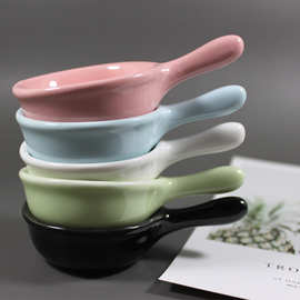 陶瓷调味小碟酱料碟手柄酱油碟色釉圆形碟创意日式家用餐厅用