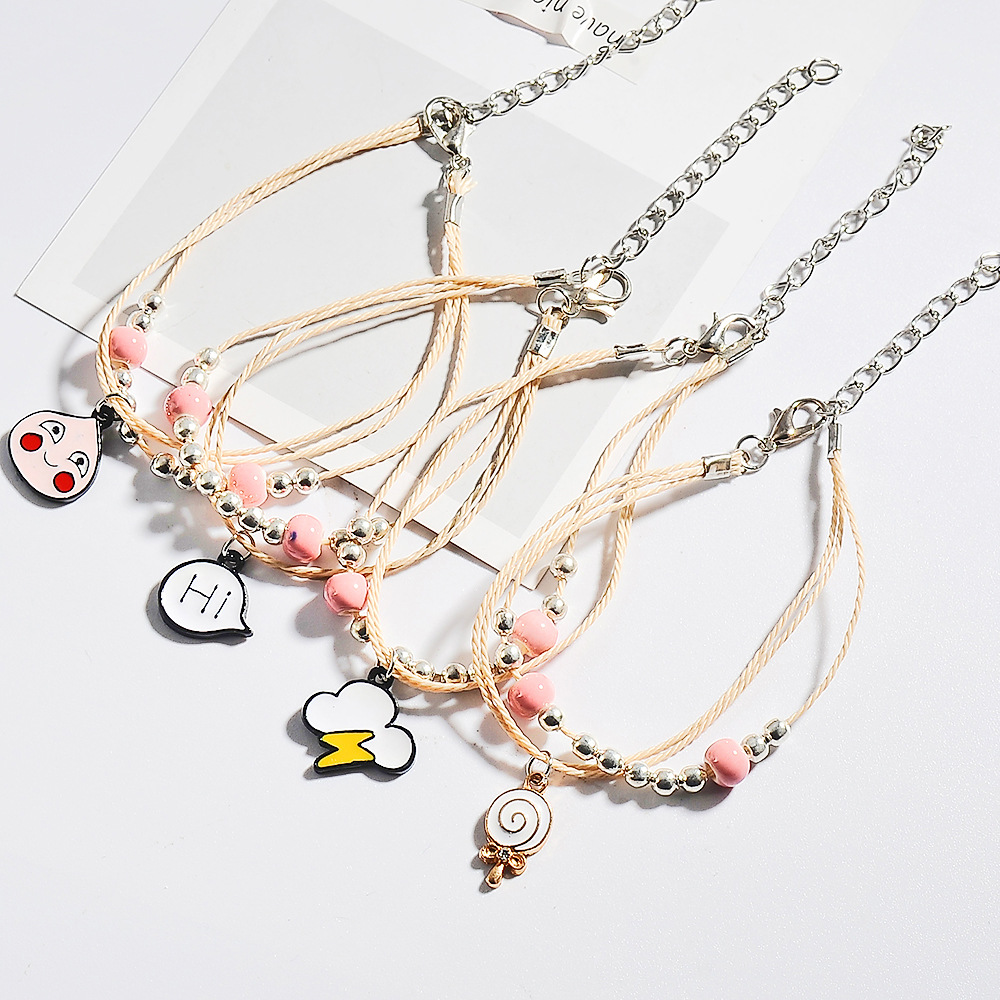 New Cartoon Cute Multi-layer Animal Student Hand Ornaments Simple Bracelet For Couple Hand Rope Wholesale display picture 3