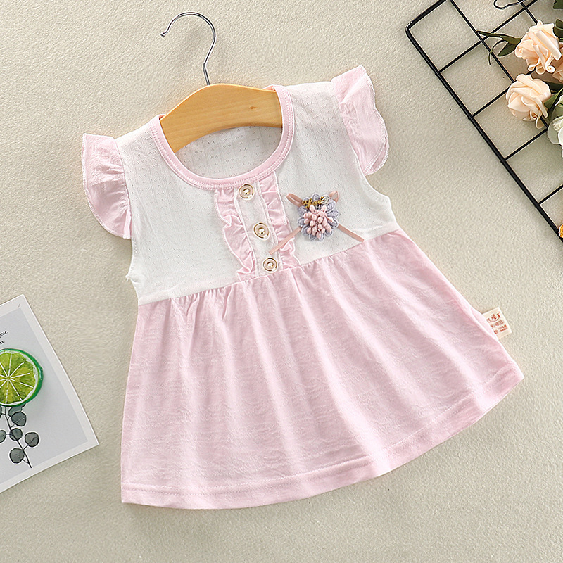 Baby Skirt Summer 0-1 Girl's Dress Summer Combed Cotton Little Princess Skirt 2-3 One Year Old Baby's Summer Dress Women