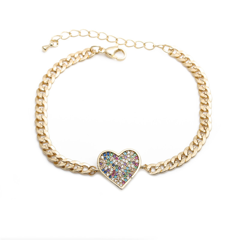 Color Zirconium Heart Bracelet display picture 1