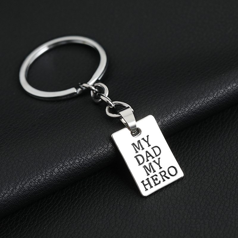Zinc alloy Material Creative Letters My Dad My Hero Pendant Keychain Alloy Pendant