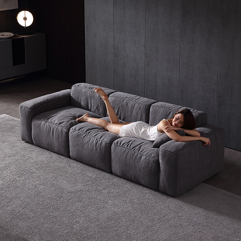Yihai Xuanyi sofá minimalista sala de estar modelo de muebles de habitación de cuatro asientos 2,6 m abajo sofá de tela