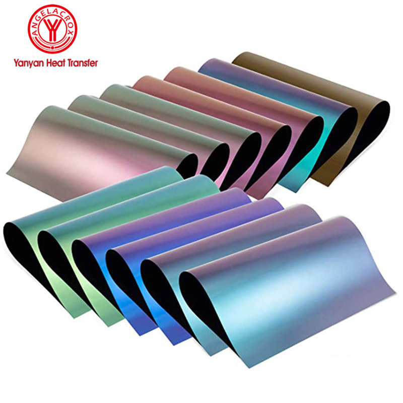 Manufactor Chameleon Lettering Clothing thermal transfer DIY Discoloration Lettering PU Color film customized wholesale