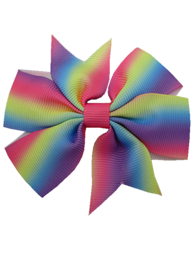 Rainbow children's hairgrip with bow