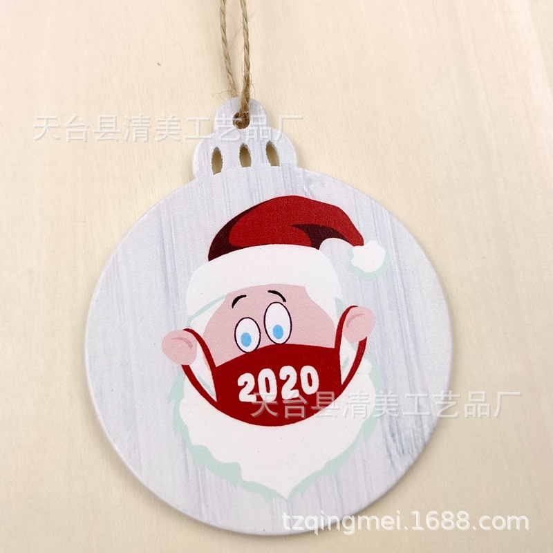 Máscara de bendición de bricolaje de madera Muñeco de nieve colgante de decoración navideña linterna creativa artesanía decoración pieza de madera