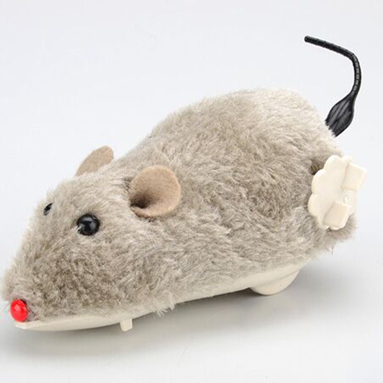 Clockwork Plush Little Mouse Upper chord Mouse Jumping tail Pet dog Kitty Toys wholesale