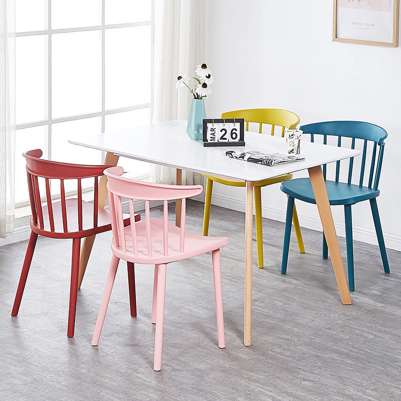 簡約椅子凳子靠背家用餐椅塑料網紅書桌溫莎椅北歐懶人洽談休閑椅