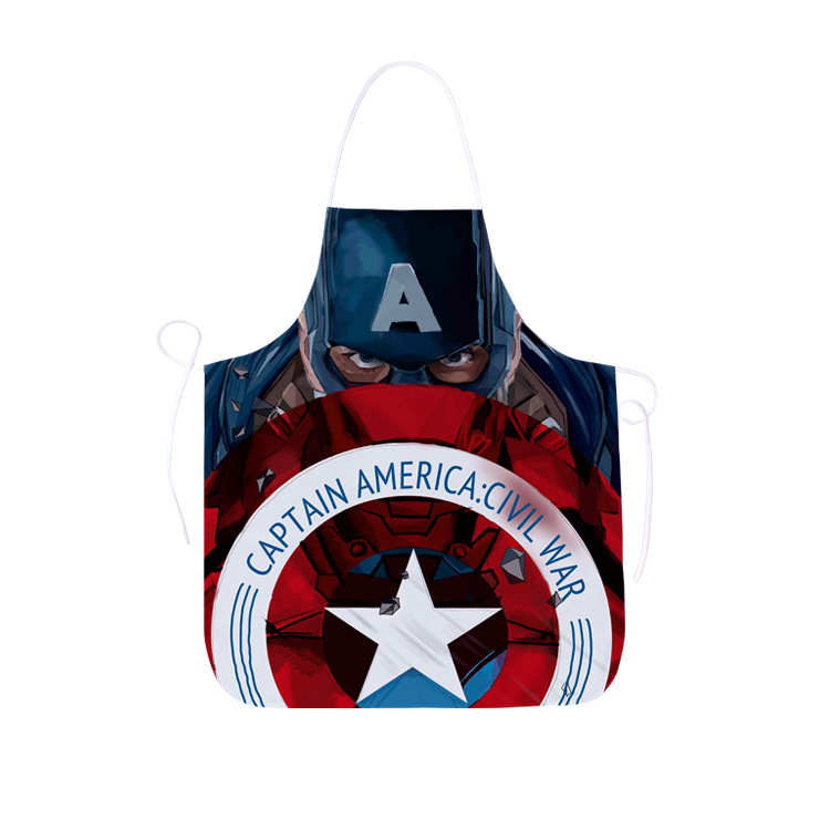 跨境热卖3D数码印花围裙 热转印涤纶围裙挂脖绑带定制围裙家居