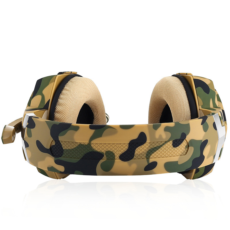 因卓G2600迷彩电脑头戴式耳机吃鸡游戏语音电竞耳机降噪立体环绕