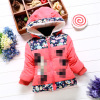 Winter cute children's cartoon down jacket with hood, 2020, children's clothing, floral print, increased thickness