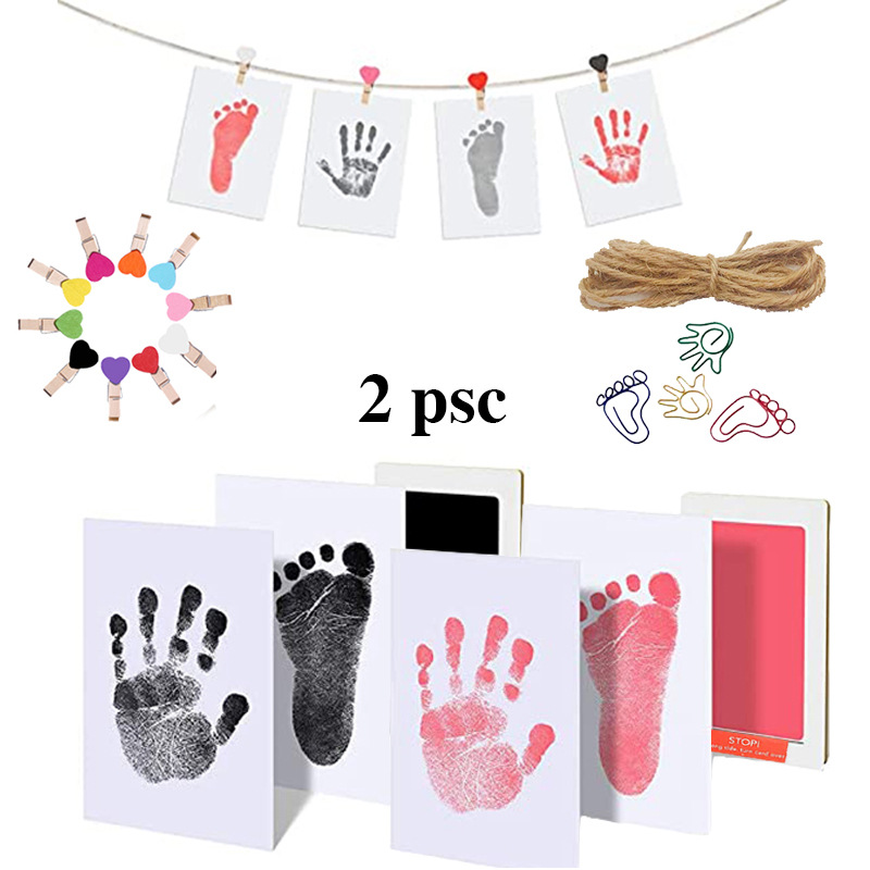 不接触油墨手足印台 婴儿手脚印免洗印油 宝宝生日派对挂墙相框