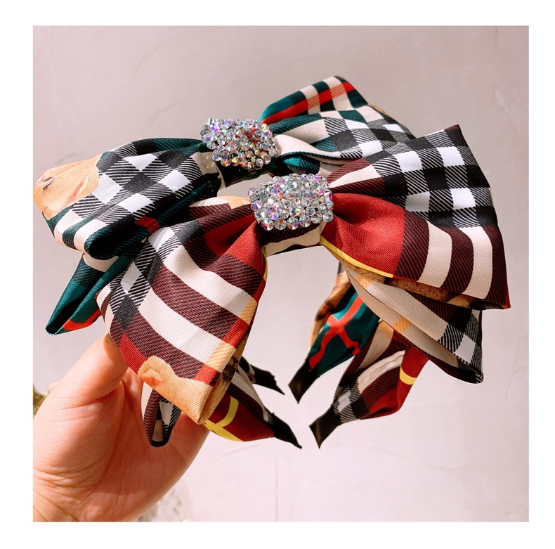 Retro British Style Double Full Diamond Bow Hair Band Hairpin Wholesale display picture 2