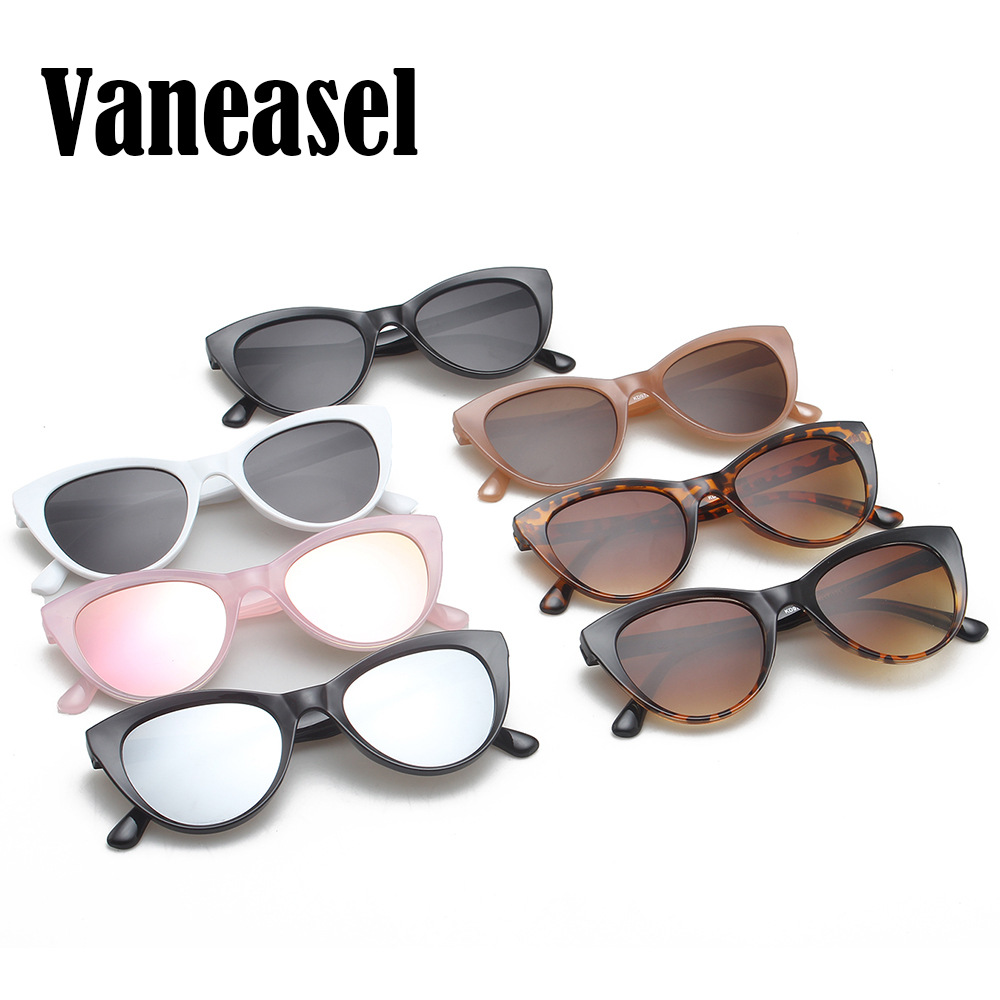 Europeo y americano Amazon moda retro gato ojo gafas de sol hombres y mujeres Blanco marrón personalizado gafas de sol