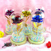 Manufactor Direct selling originality gift Glass cover Gold foil rose luminescence Night light Decoration Valentine's Day gift