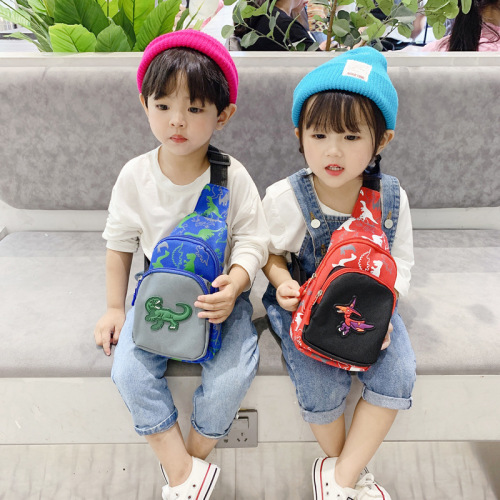 Wholesale new children's waist bag boy dinosaur crossbody small bag fashionable child chest bag coin purse baby small bag