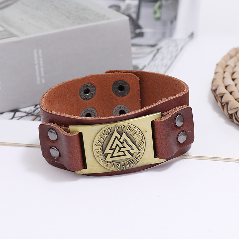 retro totem leather bracelet