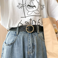 Black internet celebrity same style belt for women versatile casual Korean version ins style simple jeans with belt decoration