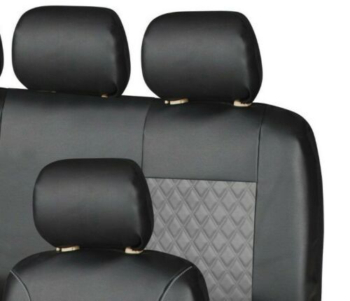 Amazon Mexico Pu Leather Export Universal Car Seat Cover Black 9-Piece Set Double-Line Quilted Embroidery Leather Temu